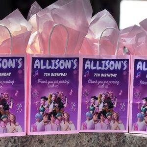 Purple and Pink Birthday Party Bags